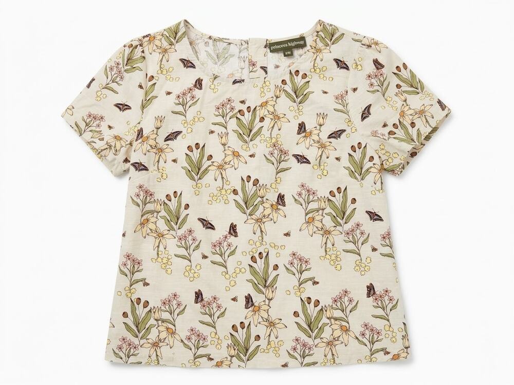 Princess Highway Butterfly Floral Blouse Top Size 8 M Cottagecore Botanical